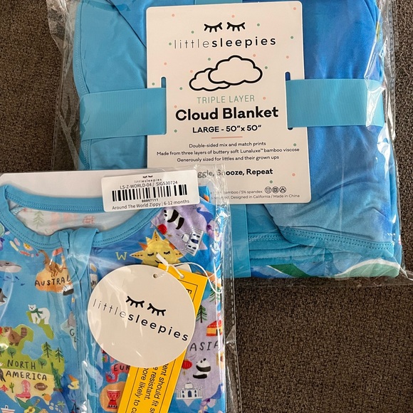 NEW Little Sleepies Around the World zippy and cloud blanket - Picture 2 of 8